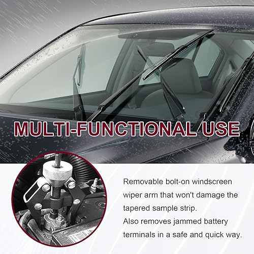 Miniatura 5 de Suvnie Terminal de batería y extractor de brazo de limpiaparabrisas, herramienta de reparación de extractor de brazo de limpiaparabrisas automático,