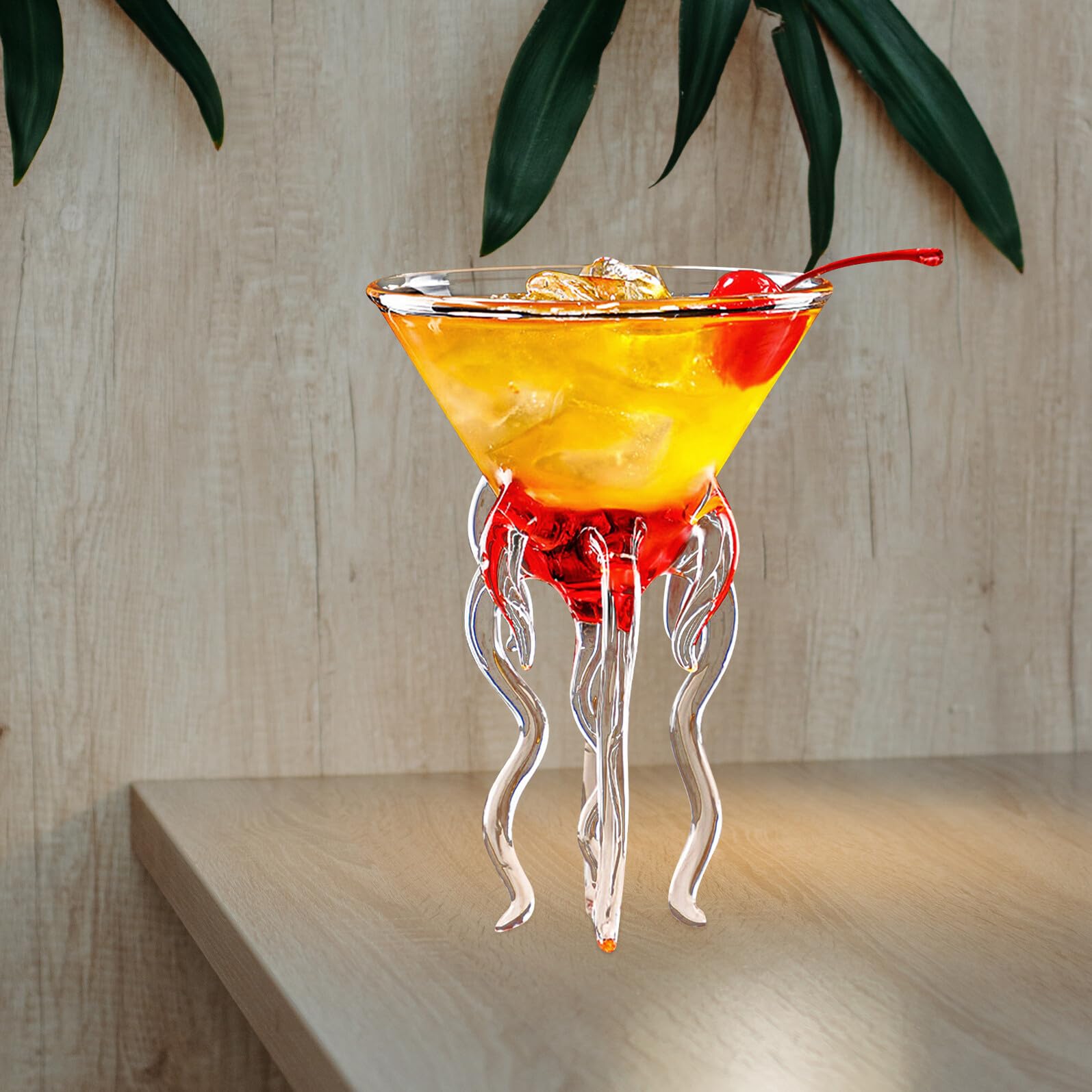 Homoyoyo Set 2pezzi Bicchieri da Cocktail Particolari in Vetro a Forma di Polpo Bicchiere da Cocktail la Casa Design Originale e Funzionale per Party Margarita