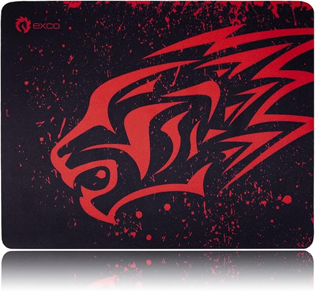 Exco Small Red Leopard Gaming Mouse Pad Oblong Shaped Mouse Mat Design Natural Eco Rubber Durable Computer Desk Stationery Accessories Mouse Pads For Gift Support Wired Wireless or Bluetooth Mouse