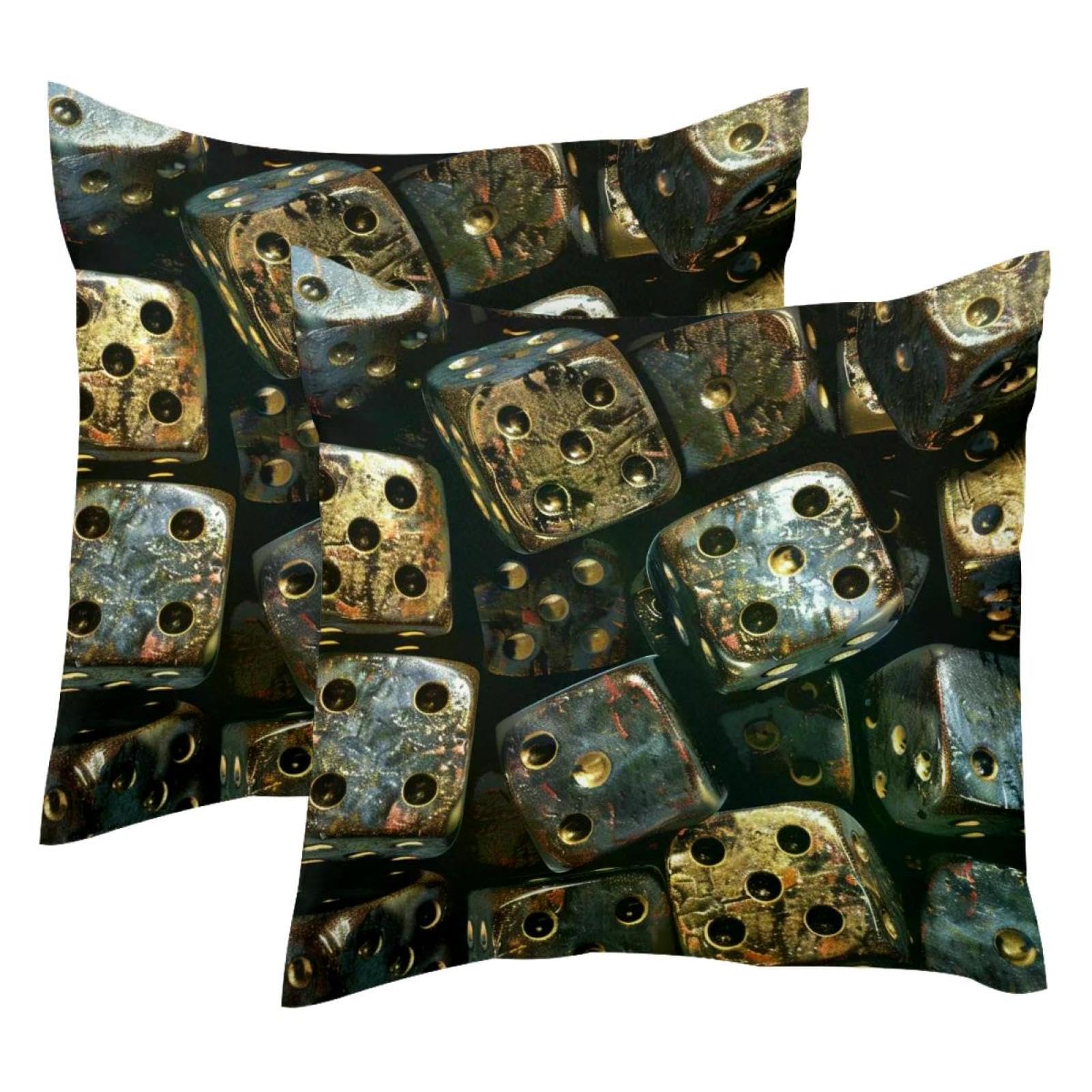 Housse de coussin velours de qualité supérieure motif casino 50x50