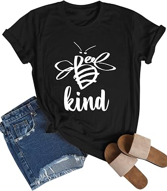 OUNAR Women Be Kind T-Shirt Bee Kind 