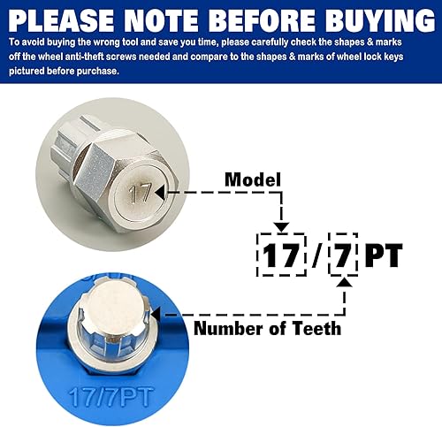 Miniatura 4 de Kit de herramientas antirrobo para extractor de tuercas de rueda antirrobo compatible con BMW/para Mini Series, tuercas de rueda automotriz Juego de