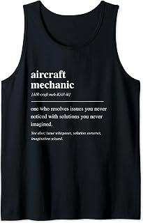 Aircraft Mechanic Definition Funny Aviation Technician AMT Tank Top
