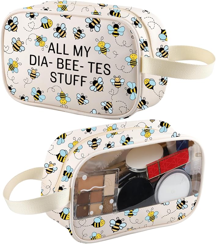Necessaire XYANFA em lona com alça de ombro, 2 compartimentos, cor All My Dia t-m