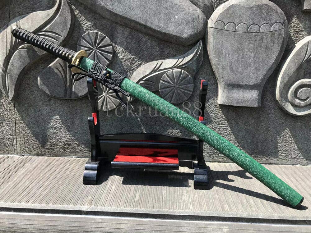 YL Sword Traditional Handmade Clay Tempered Japanese Sword Katana Full Tang Ray Skin Saya