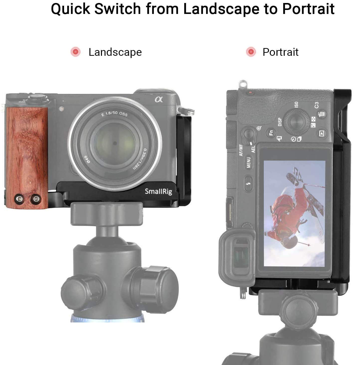 Smallrig Quick Release L Plate L Bracket With Wooden Grip