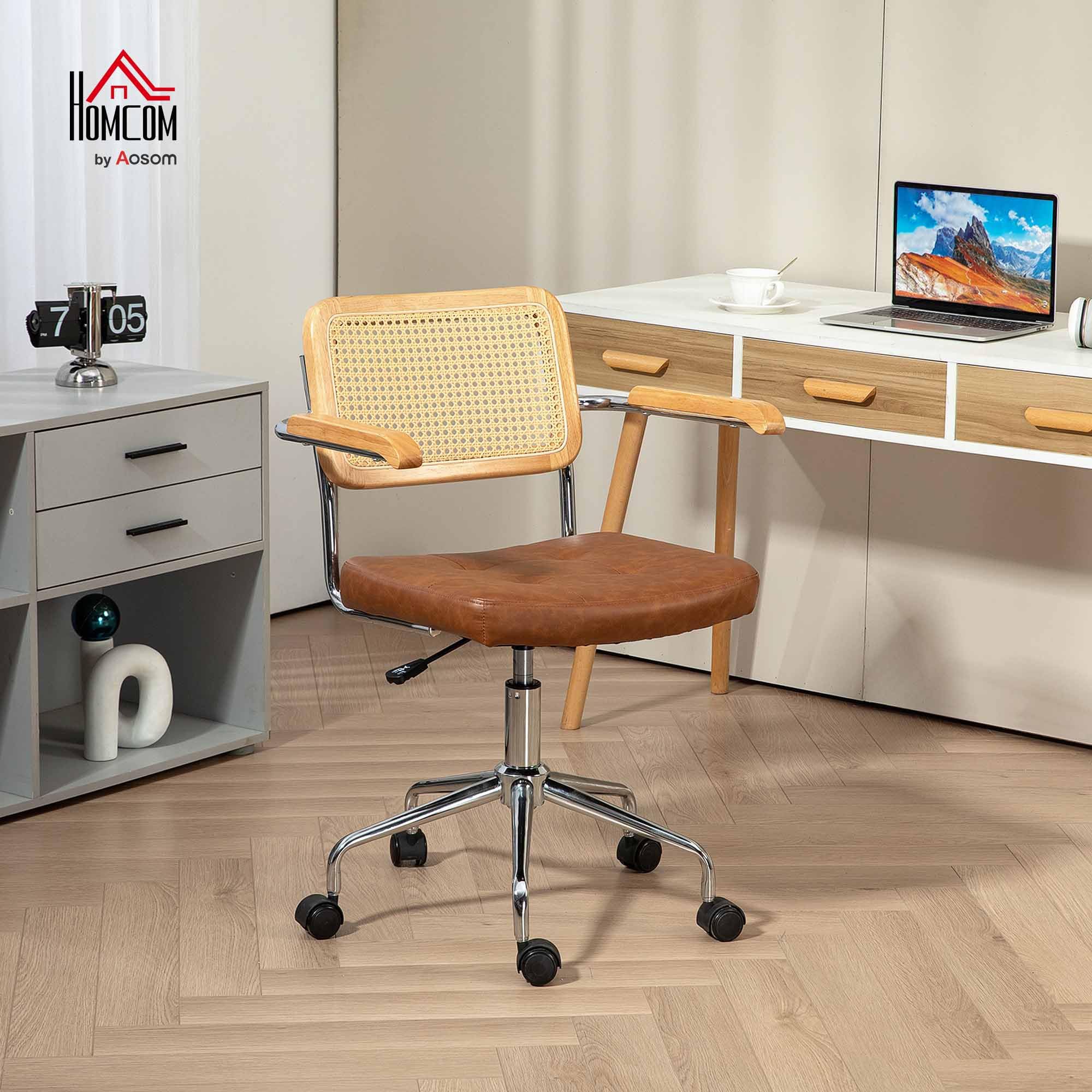 HOMCOM Schwenkbarer Bürostuhl höhenverstellbar 120 kg Braun
