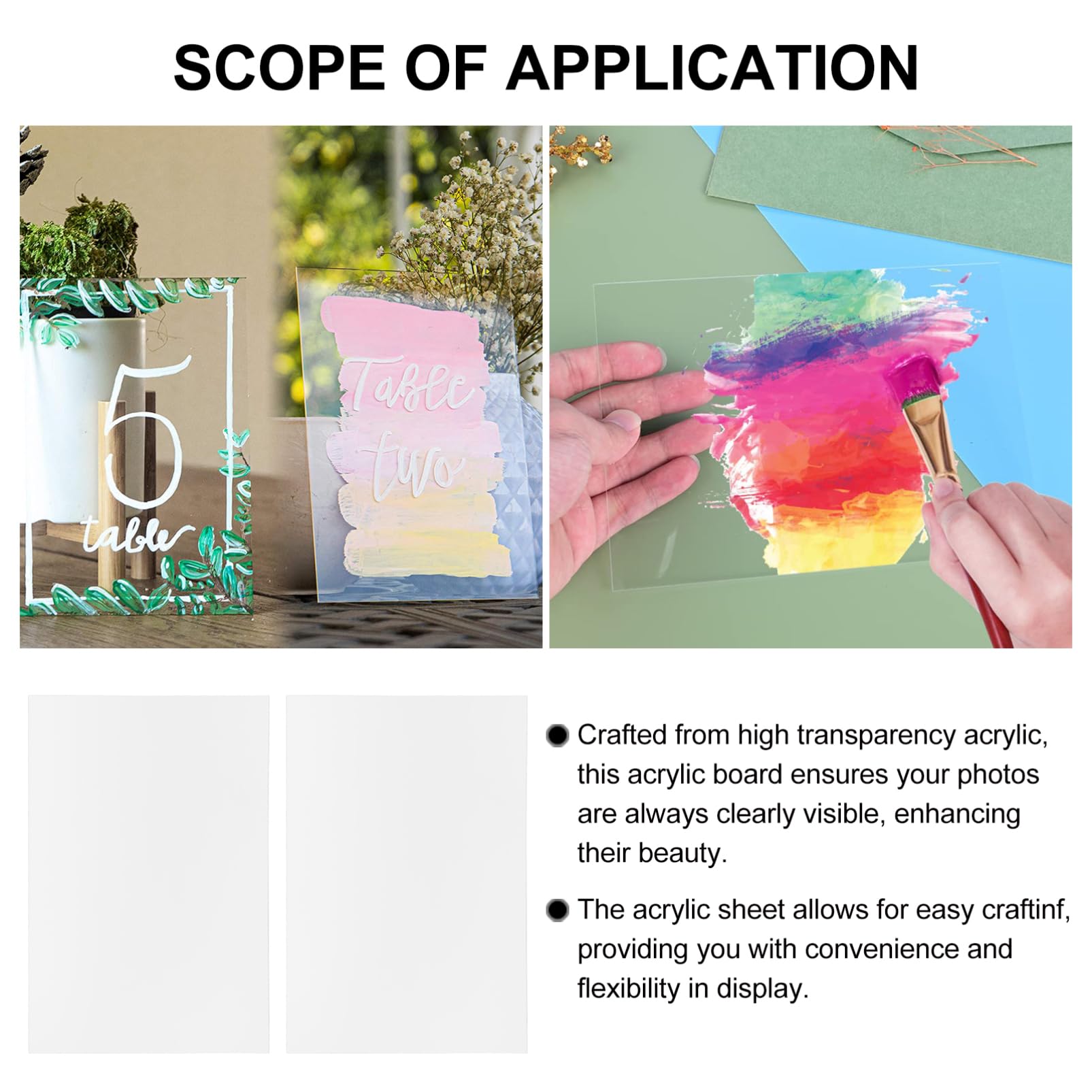 10 Stück Teiliges Ersatz Acrylplatten für Fotorahmen Hochtransparente Bastelplatten DIY Acrylblätter für Kreative Projekte und Ausstellungen