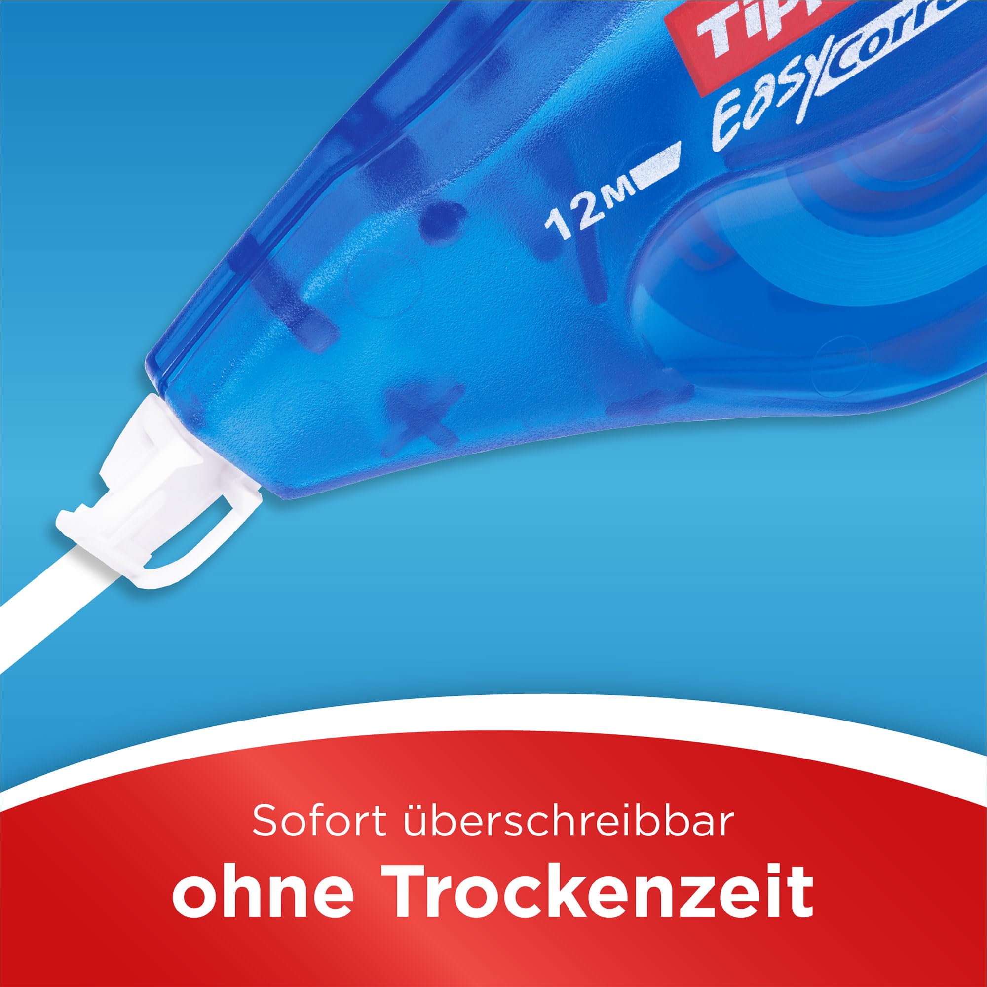 BIC Tipp-Ex Korrekturroller Easy Correct zum seitlichen Korrigieren, 12m x 4,2mm, 10er Pack, Ideal für das Büro, das Home Office oder die Schule