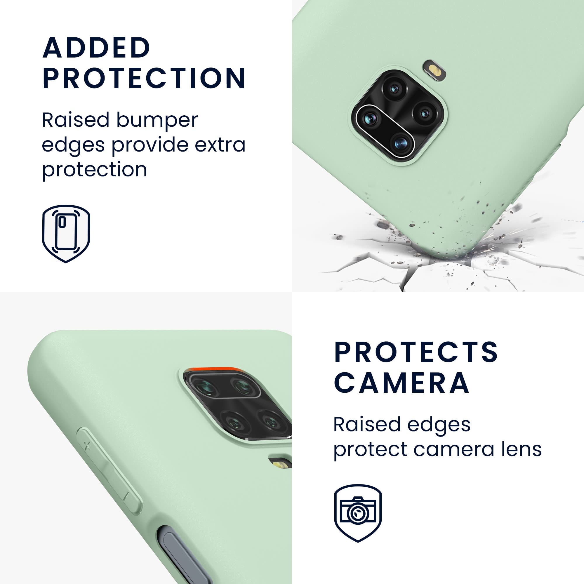 kwmobile Case for Xiaomi Redmi Note 9S / 9 Pro / 9 Pro Max Case - Soft Cover - Shockproof TPU Material - Wireless Charging - Mint Matte - Image 3