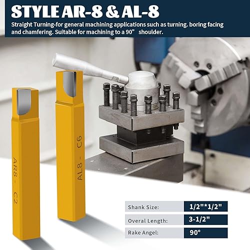 Miniatura 3 de HAowosi 20 herramientas de corte de punta de carburo de 38 pulgadas, herramientas de corte de torno de metal, herramientas de torno de corte de