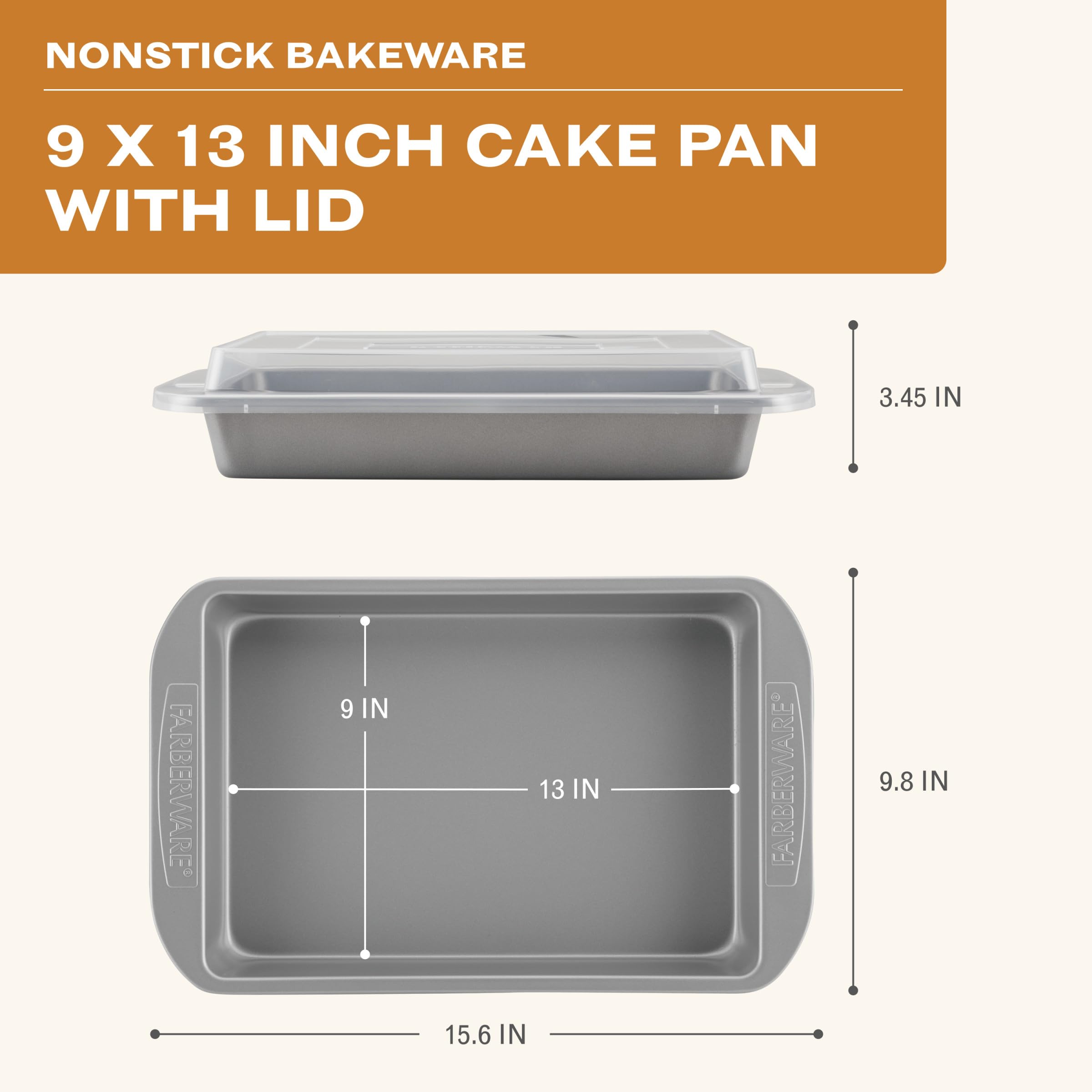 Farberware Nonstick Cake Pan with Lid - Gray -3