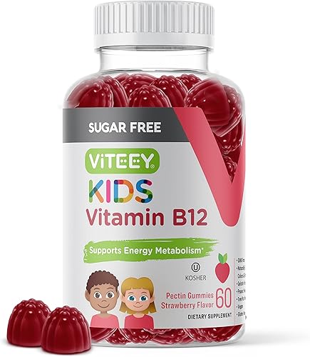 Vitamina B12 sin azúcar para niños 1000 mcg potenciador de energía y metabolismo apoyo de energía natural para adolescentes niños y niños pequeños