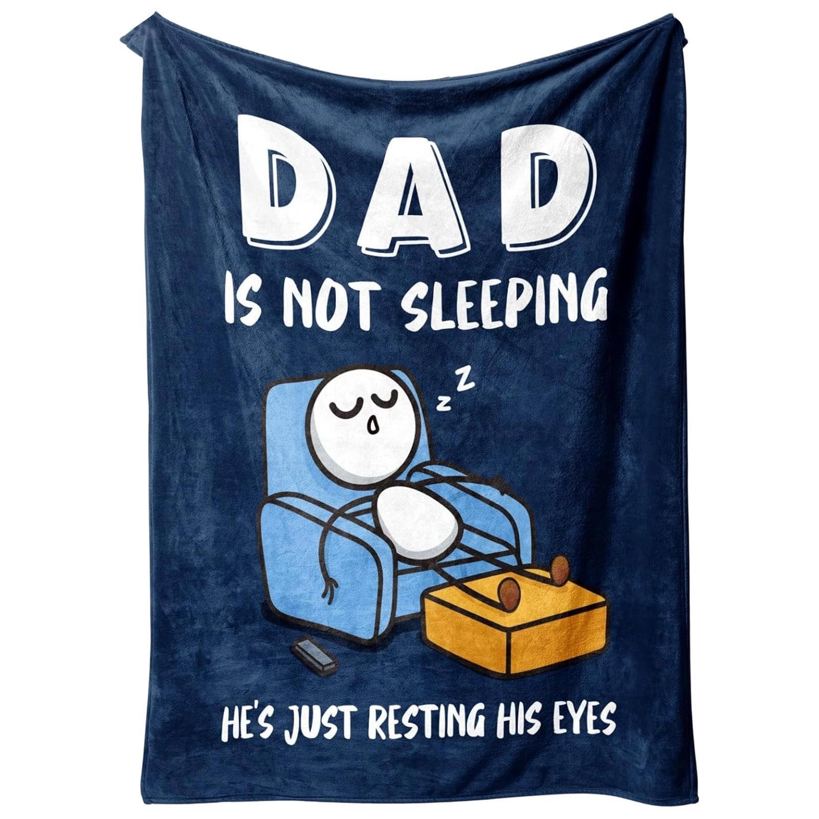 Funny Blankets for Adults,Flannel Blanket Dad Is Not Sleeping | Humor Sofa Blanket - For Men Husbands Grandpa Birthday Festive Thanksgiving Home Office Living Room Bedroom Apart