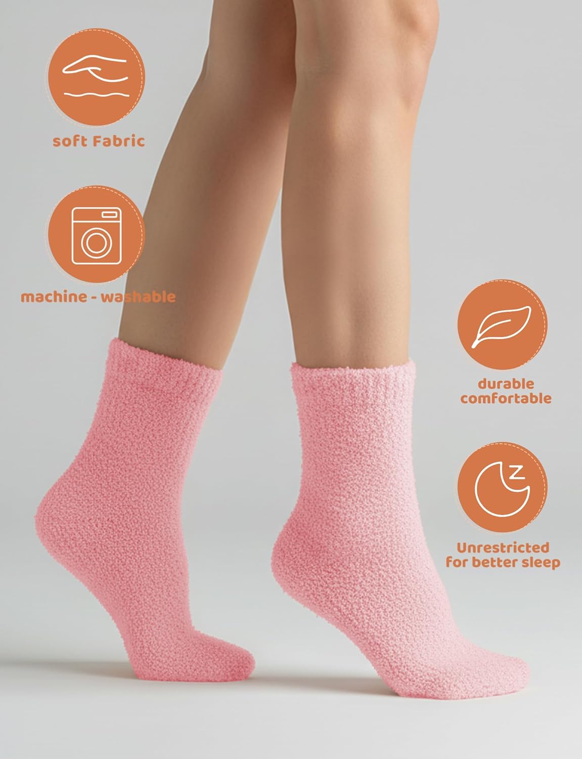 5 Pairs Fuzzy Slipper Socks Cloud Cozy Soft Fluffy Socks for Women - Winter Warm Comfy Barefoot Gift Socks - Image 7