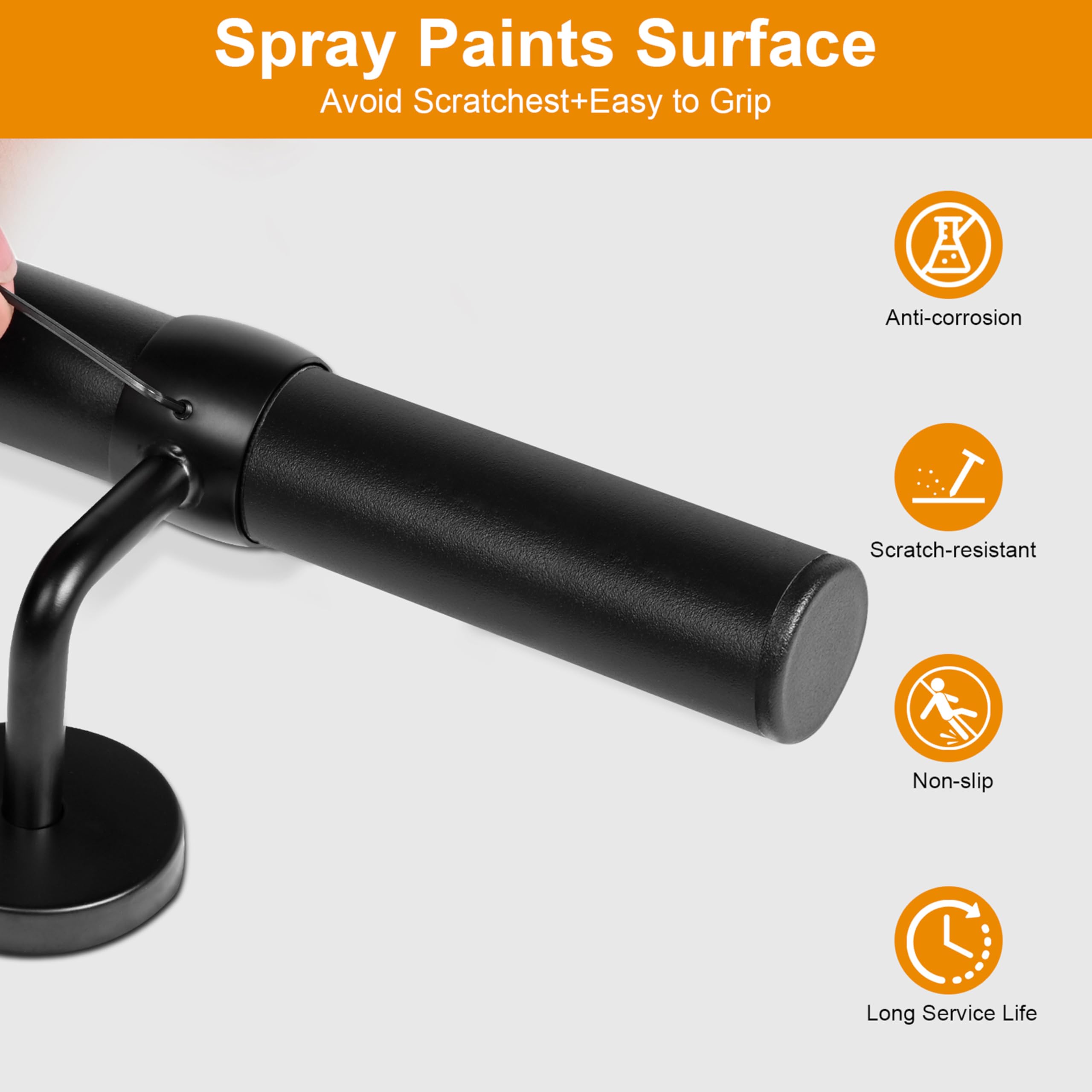 Snapklik.com : 14Ft Industrial Metal Stairs Handrail Kit, Sturdy Wall ...