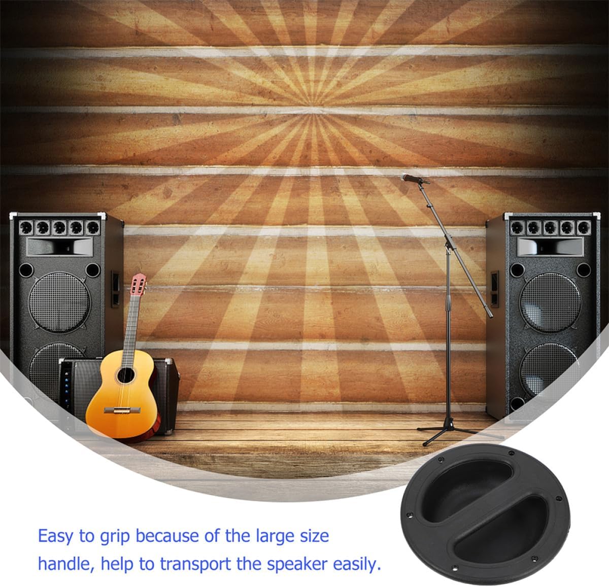 PRETYZOOM 8pcs Recessed Speaker Handles Replacement Abs Pull Handles for Speaker Cabinets Portable Audio Equipment Black 146x38mm Home Audio Accessories