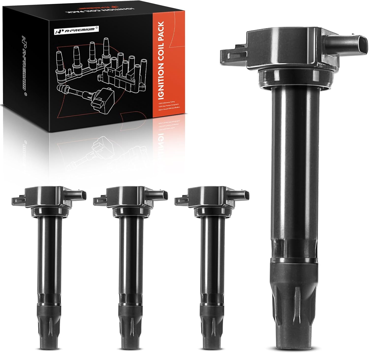 A-Premium 4PCS Ignition Coil Packs Compatible with Dodge, Jeep & Chrysler Vehicles - 1.8L 2.0L 2.4L - Journey 2009-2020, Avenger 2008-2014, Caliber 2007-2012, Patriot Compass 2007-2017, 200, Sebring