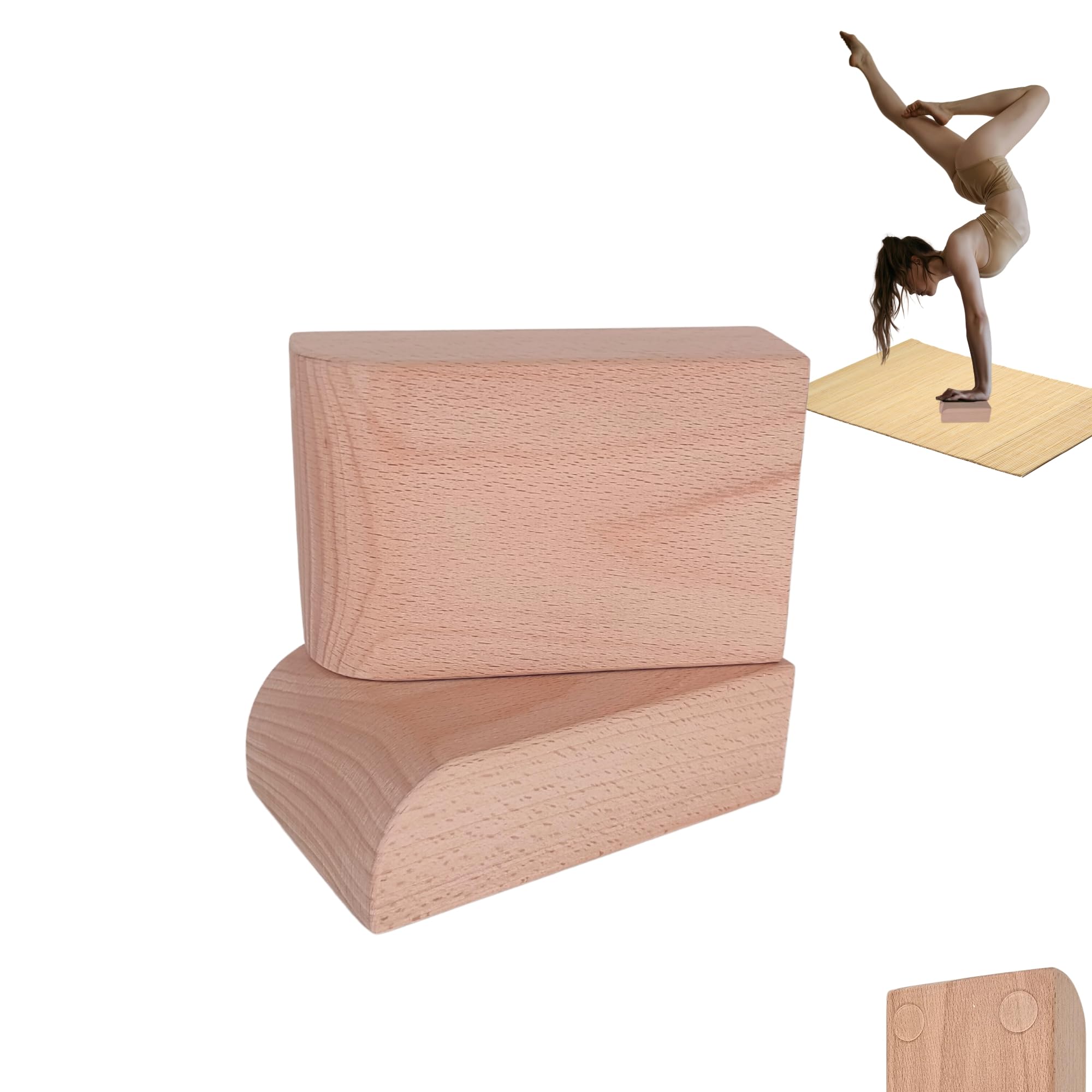 CAWi BalanceBlocks - Wooden Handstand Blocks for Yoga & Gymnastics, Ergonomic Support for Wrists, Ideal for Calisthenics & Fitness - Set of 2