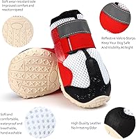 Vista 3 de Zapatos de perro para perros grandes, transpirables, para pavimento caliente, antideslizantes, botas y protectores de patas para el verano
