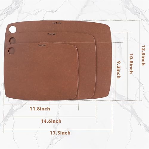 Miniatura 2 de Tabla de cortar de fibra de madera para cocina, tabla de cortar de madera no porosa de alta densidad, sin BPA, apta para lavavajillas, apta para