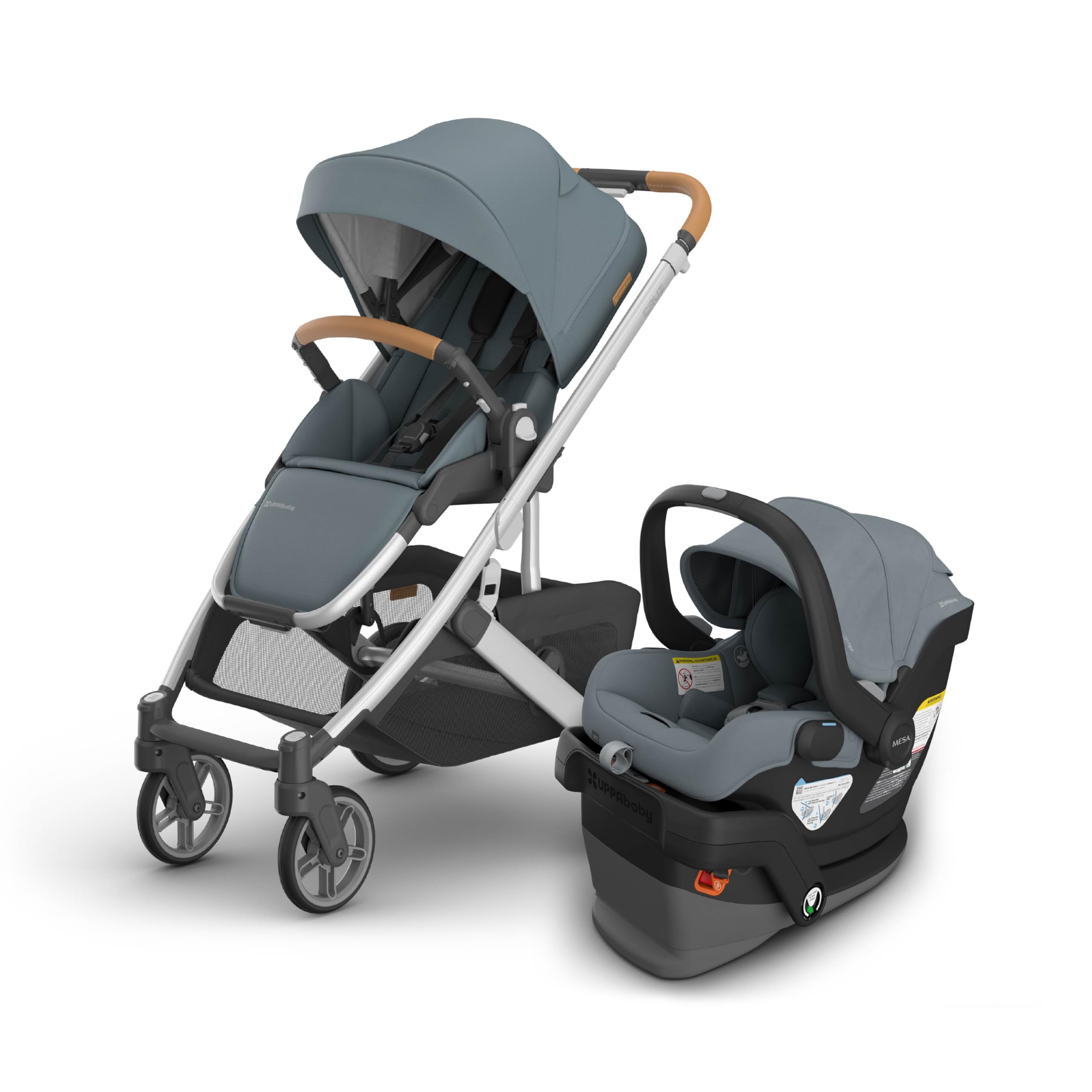 UPPAbaby Cruz V3 Stroller + Mesa V3 Car Seat Travel System Combo – Toddler Seat, Bumper Bar, Bug and Rain Shields, Car Seat Base, and Infant Insert Included – Callum (