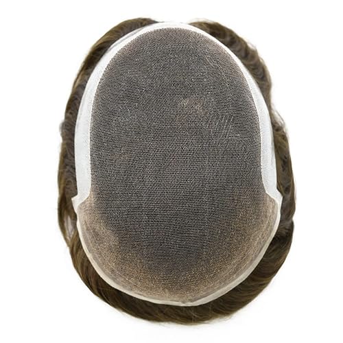 Miniatura 4 de Mens Toupee Cabello Humano Pieza Suave Encaje Sistema de Reemplazo de Cabello Toupee Para Hombres Sistema de Cabello Protesis Capilar Para Hombre