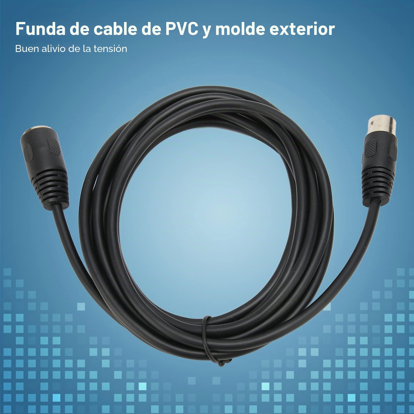 Cable de Extensión de Teclado Midi DIN de 5 Pines, Cable Adaptador Macho a Hembra, Plug and Play, para Guitarra Midi de Piano Electrónico de 9.8 Pies