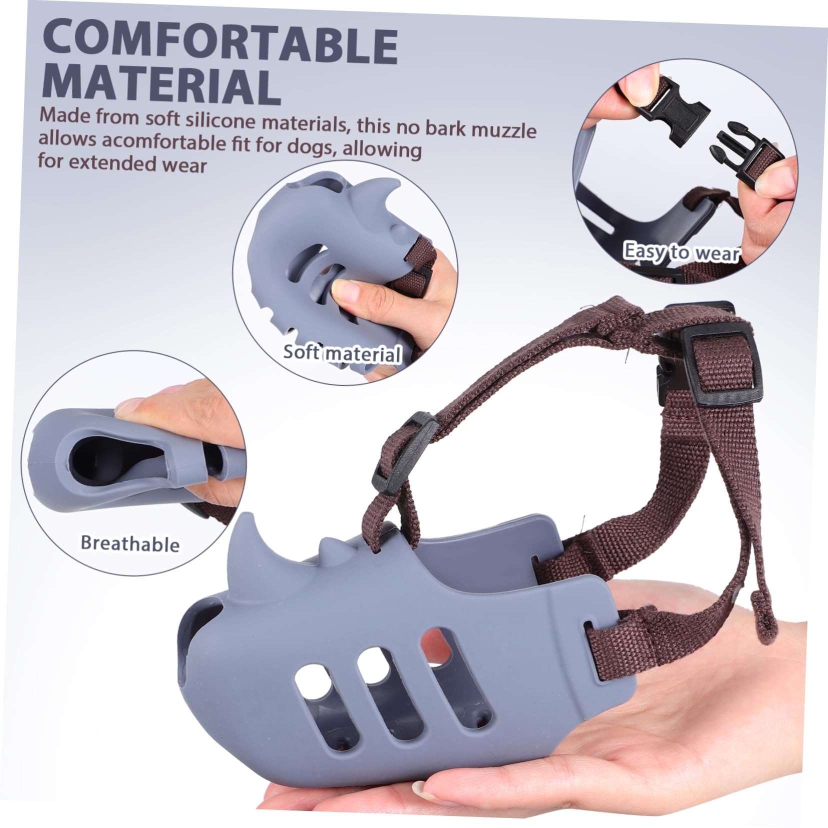 Toddmomy 3 Pezzi Museruola Cane in Silicone per Cani Medi e Grandi, Previene Morso e Abbaio, Design Traspirante e Colore alla Moda per Uso Quotidiano