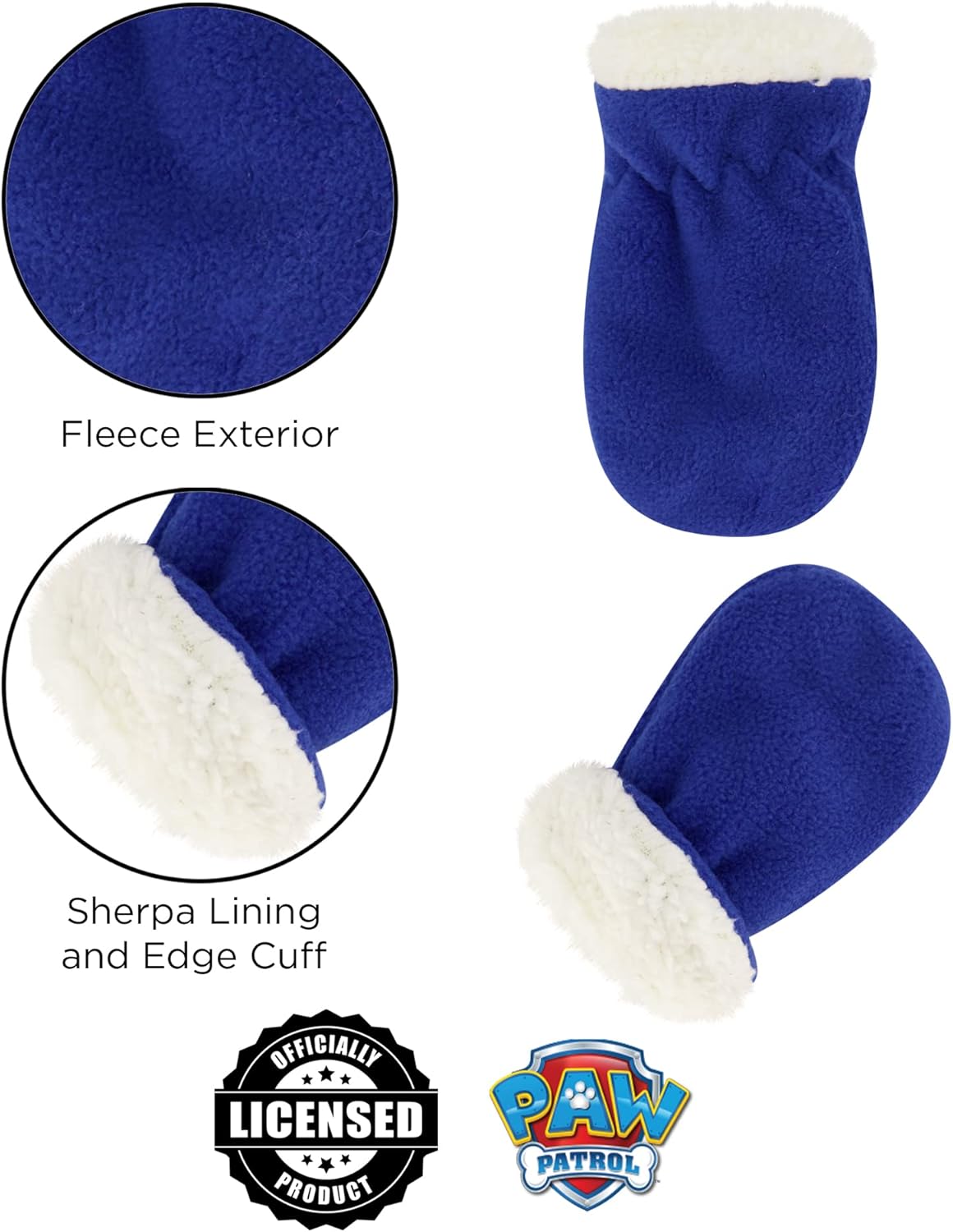 Nickelodeon Boys Winter Hat Set, Paw Patrol's Marshall, Chase and Rubble Toddler Beanie and Mittens for Kids Age 2-4
