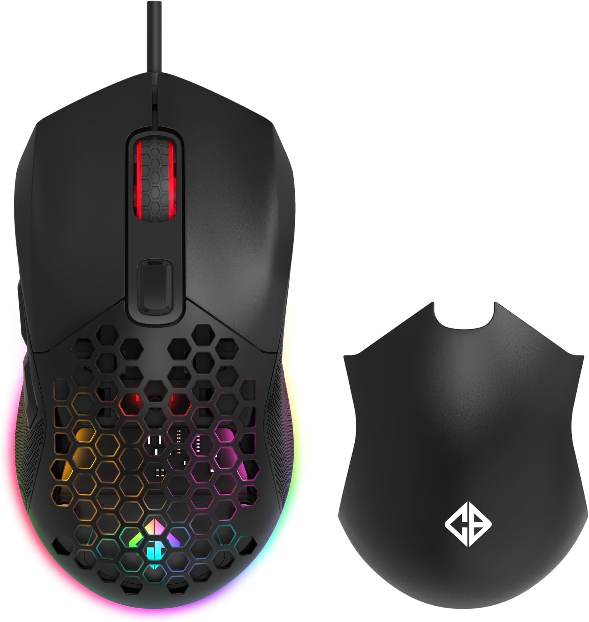 Firestorm RGB Wired Best Gaming Mouse for Gaming, 67 Grams, 12400DPI, 1000Hz Polling, Pixart 3327 Sensor, 10M Switches, Paracord Cable, Software Support Upgraded PTFE Feet (Black)