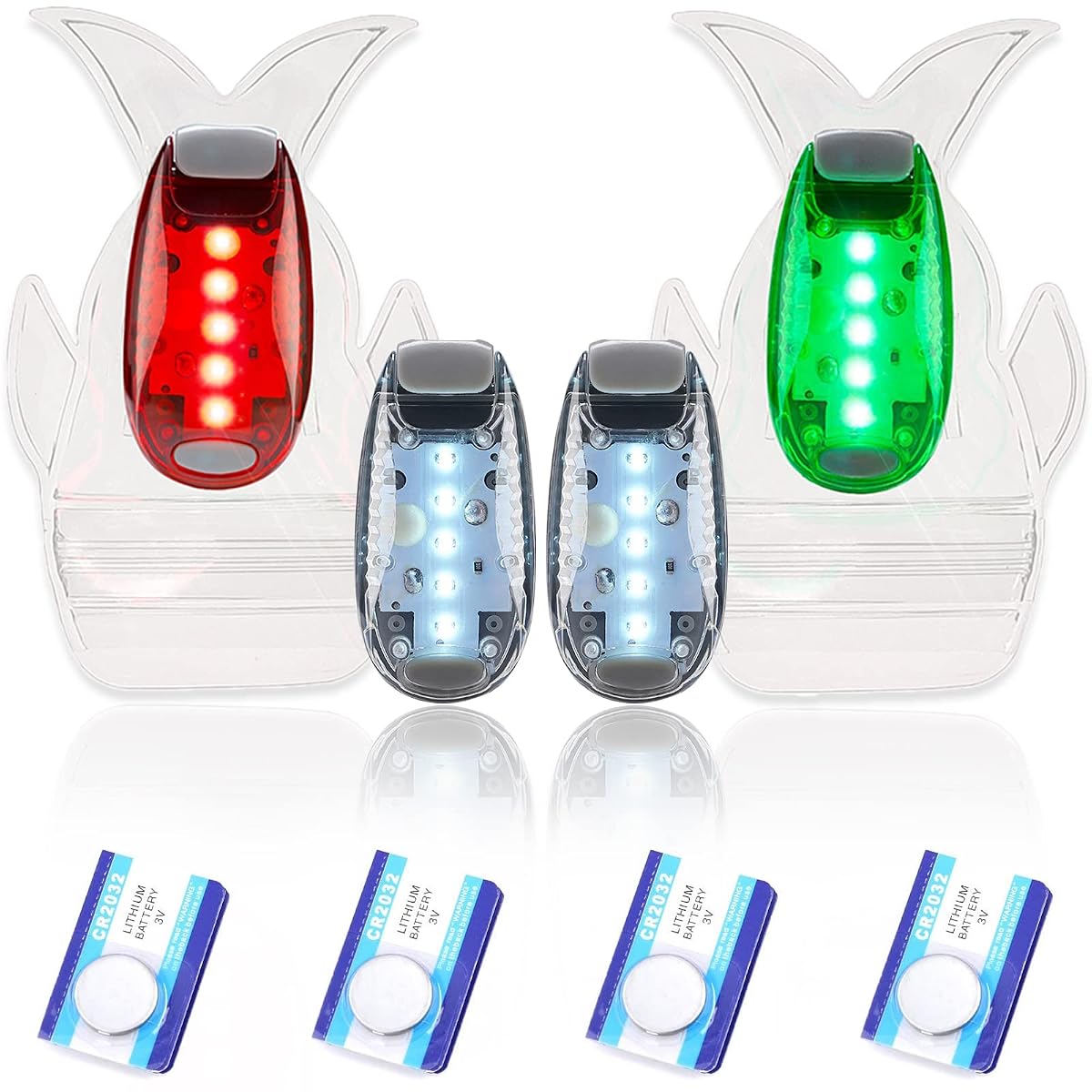 Amzonly LED Navigation Lights for Boats - 4pcs Clip-On Kit, 3 Flashing Modes,
