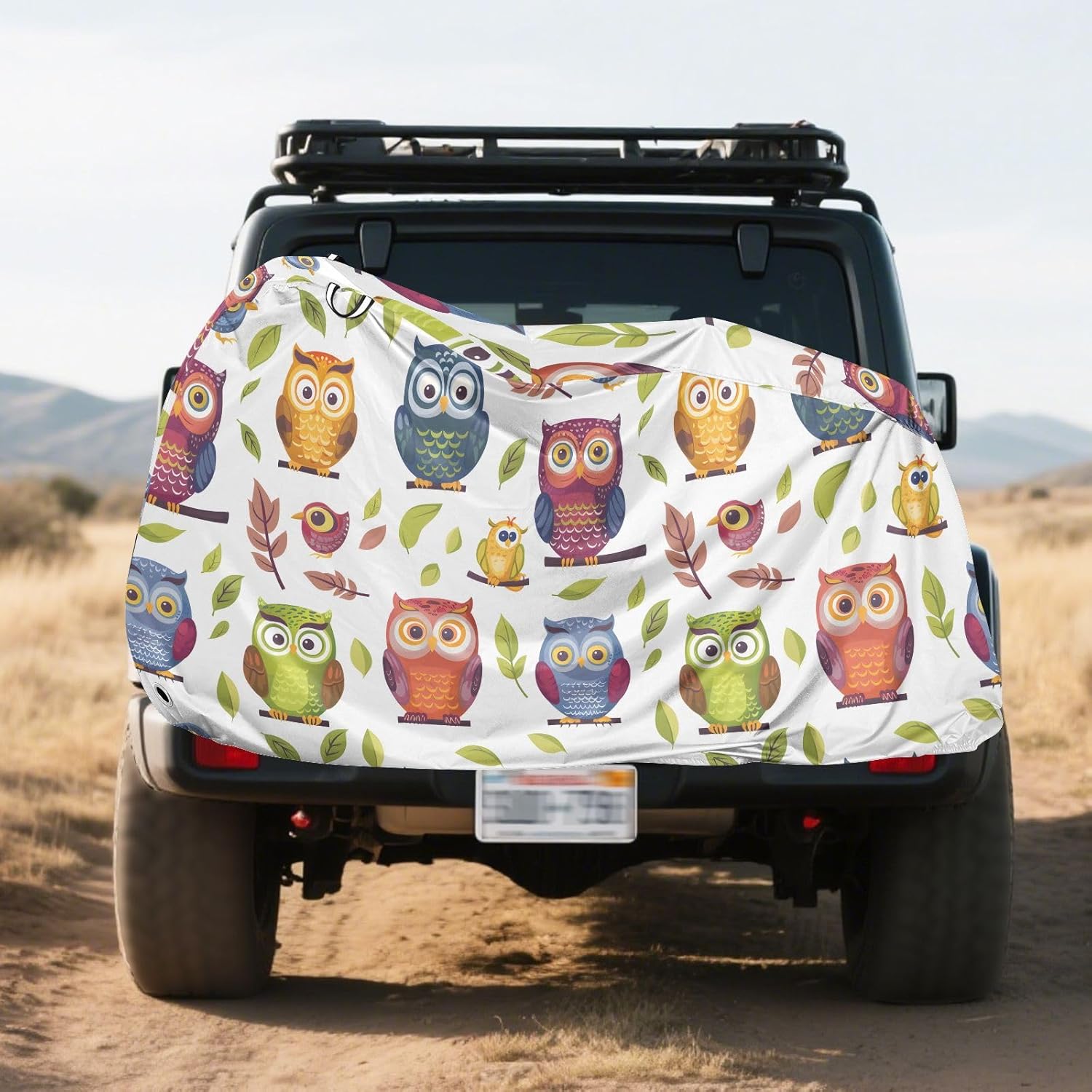 ALAZA Cartoon Owl Leaves Bike Cover Waterproof Outdoor Ebike Bicycle Covers Tarp Protection for 1/2 Bikes, Sun UV Dust Wind Proof