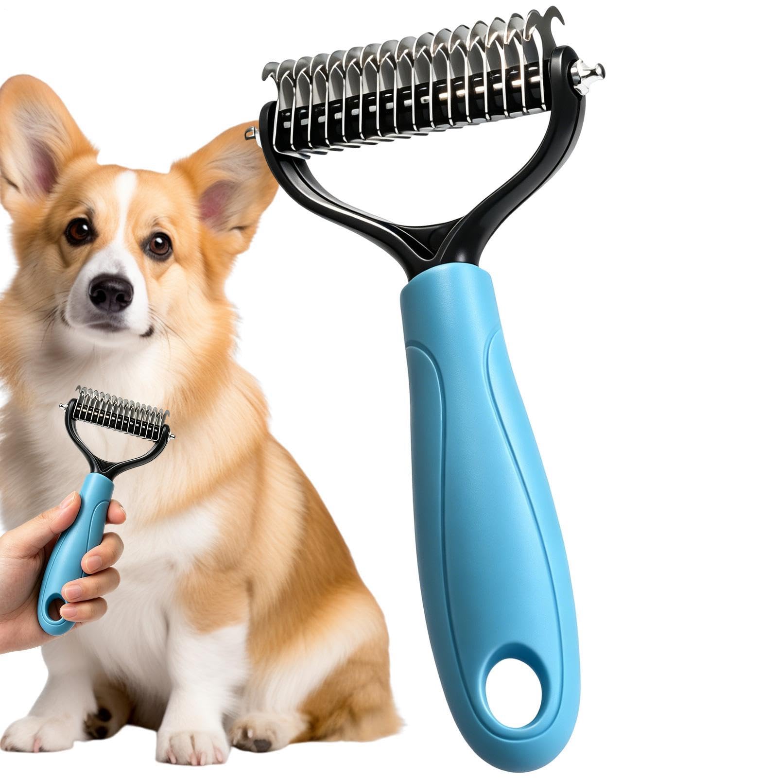 Cepillo Rastrillo Para Perros,Peine Aseo Desenredante Doble Cara | Rastrillo De Aseo,Para Uso En Salón Peluquería Hora Del Baño Mascotas Gatos Interior Exterior En El Hogar