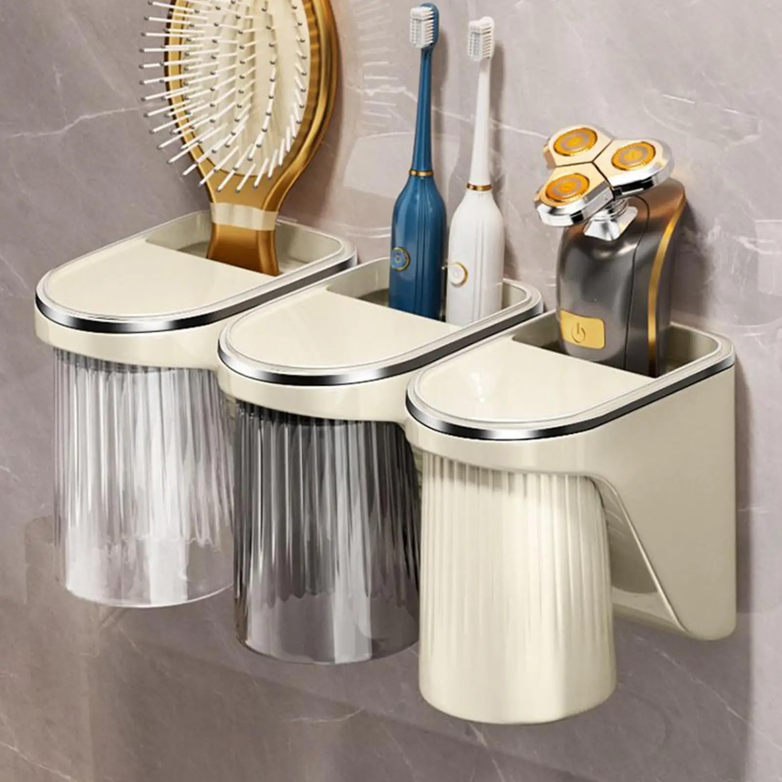 Portavasos Magnético for Cepillo De Dientes for Baño, Ducha, Sin Perforación, Montado En La Pared, Dispensador Vaso for Enjuague Bucal, Accesorios Almacenamiento para cepillos de Dientes