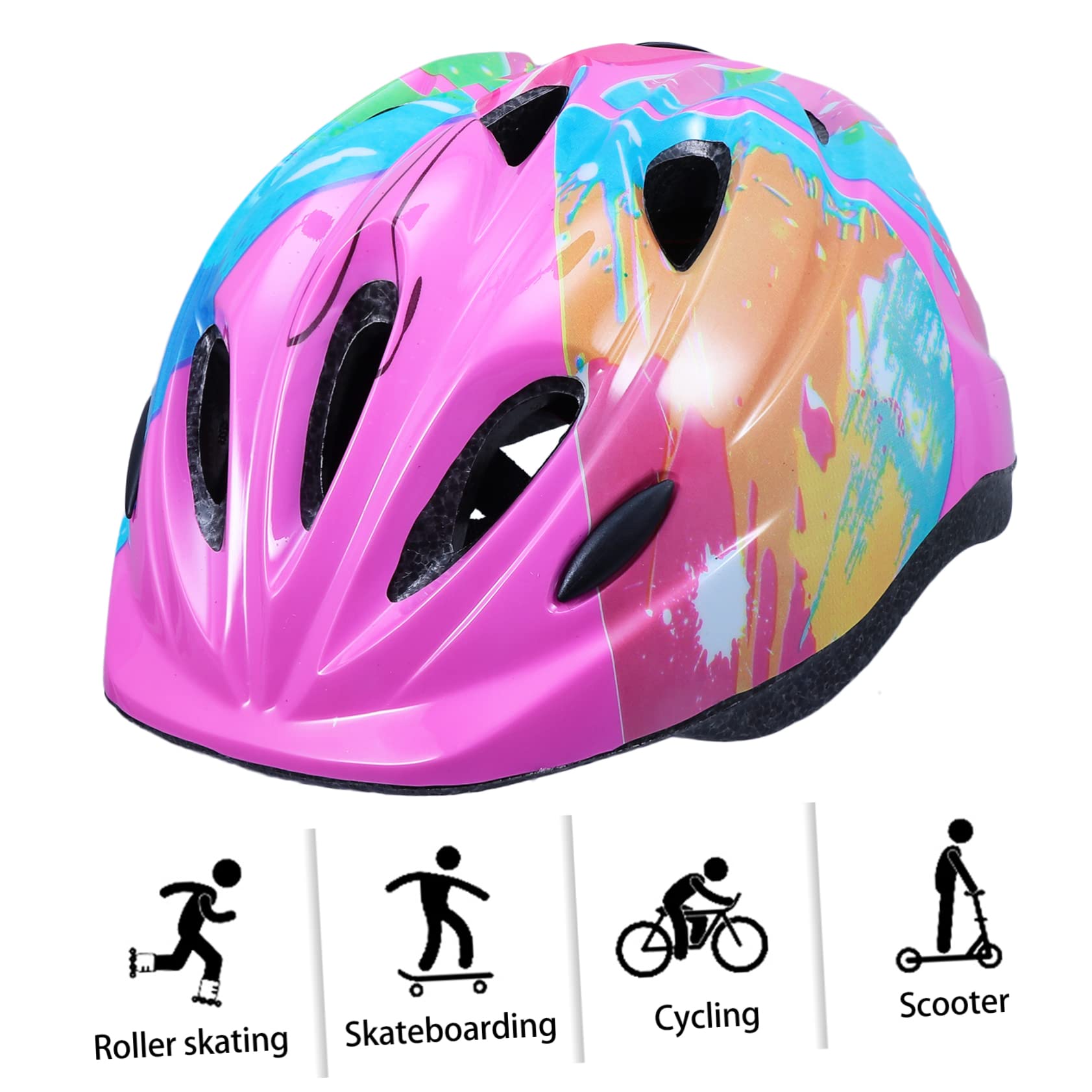 HANABASS 2pièces Casque De Vélo pour Garçon Fille Casque De Sécurité Léger Et Respirant pour Garçons Et Filles Optimale pour Cyclisme Patinage Convient Aux Têtes Design Ergonomique