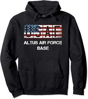 Altus Air Force Base Distressed US Flag Pullover Hoodie