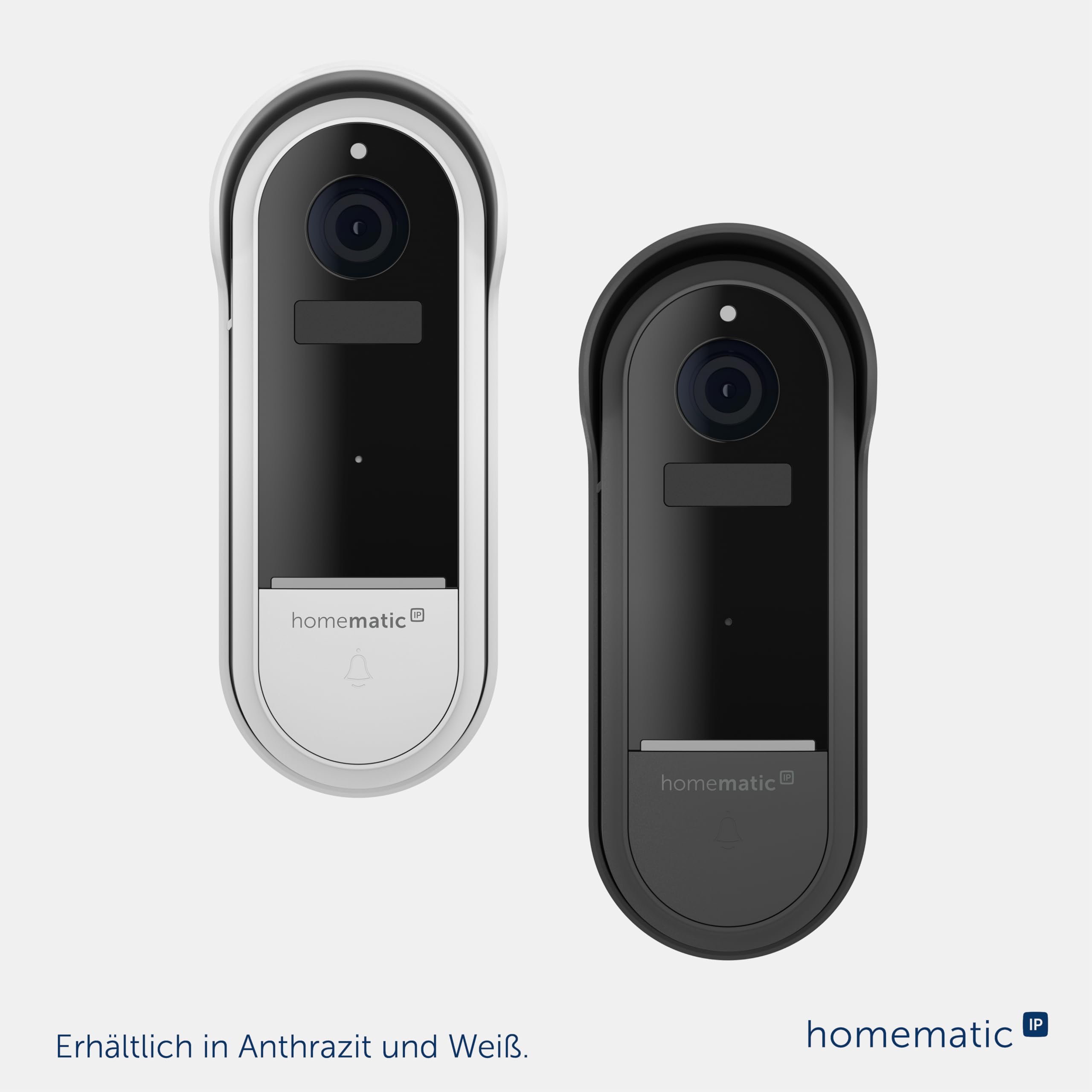 Homematic IP Video-Türklingel, Smart Home, kabellose Türklingel-Kamera mit AI Personenerkennung, Zwei-Wege-Audio, Nachtsicht, 162945A0
