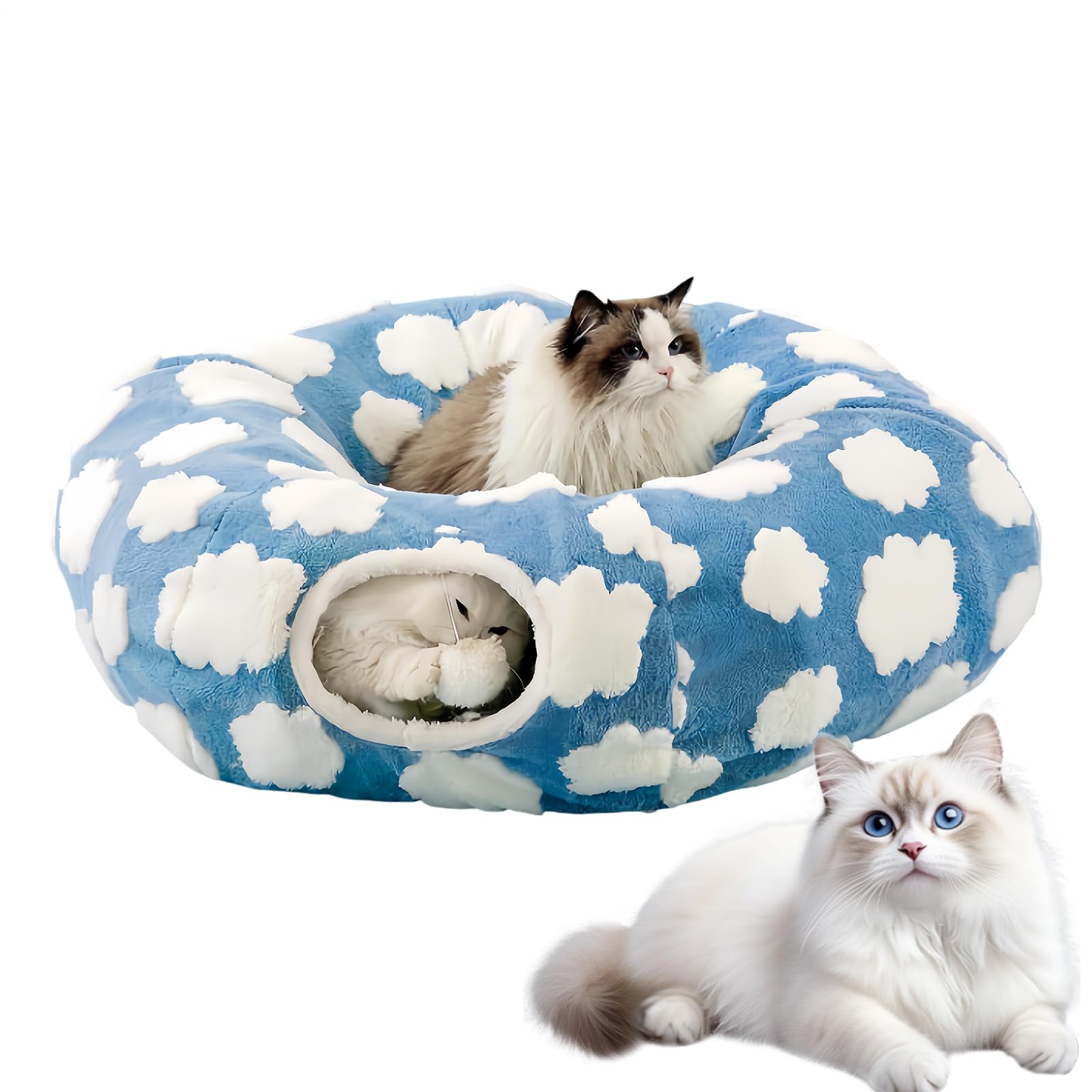 Katzen Tunnel Bett Waschbares Niedliches Nest | Katzen Tunnel Donut Kitten Bett Für Haustiere Kätzchen Welpe Kaninchen Innenbereich Schlafzimmer Wohnzimmer Wohnaccessoires