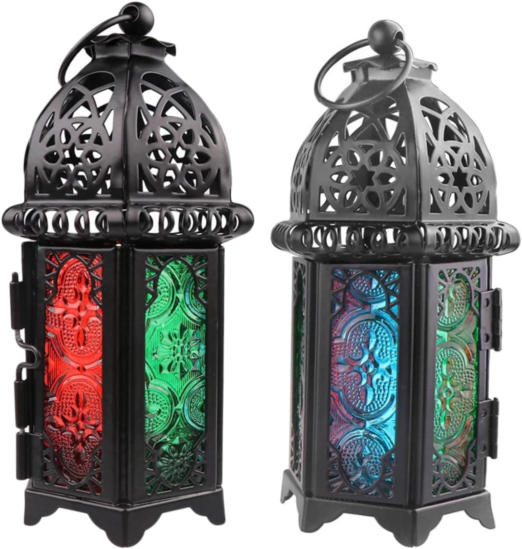 Zerodeko 4pcs/Set Vintage Taper Candle Holders Decor Wall Light Landscape Light Courtyard Chandelier