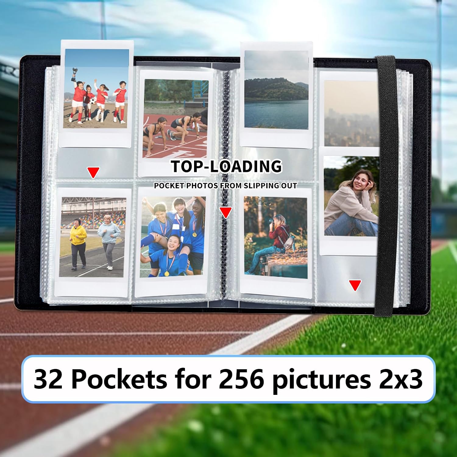 Photo Album 6.89x8.58" 60 Photos Pockets PU Leather Cover Photo Albums with Inner Transparent Pockets and Elastic Band Design for Family Anniversary Wedding Baby Pets,Moon Wild Floral