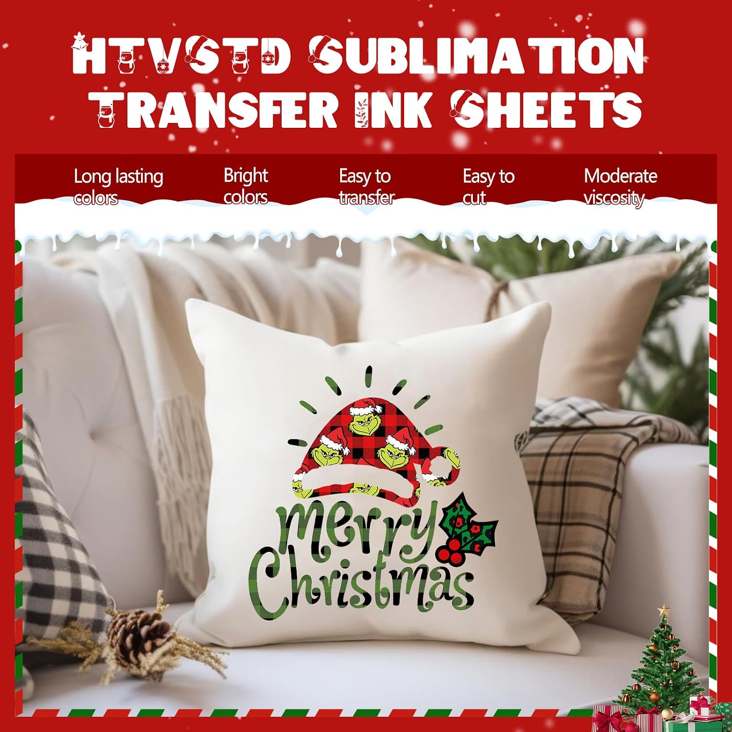 HTVSTD Christmas Sublimation Transfer Ink Paper 12 Sheets 12 * 10in