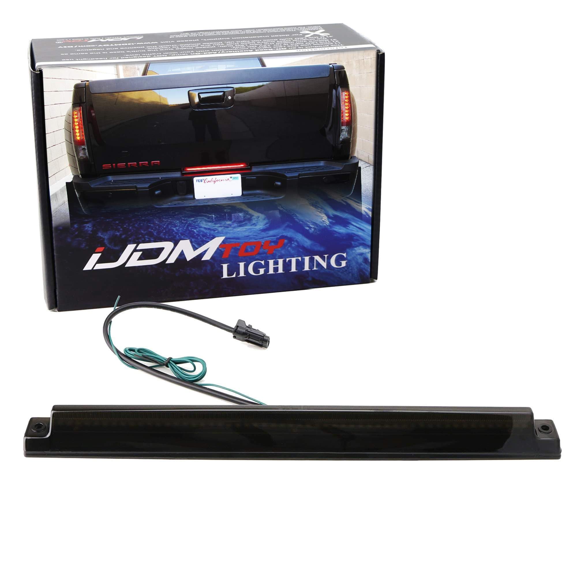 iJDMTOY Smoked Lens 54-SMD Full LED Rear Tailgate ID Lightbar, Compatible With Chevrolet Silverado 2500HD 3500HD GMC Sierra 2500 3500 Dually