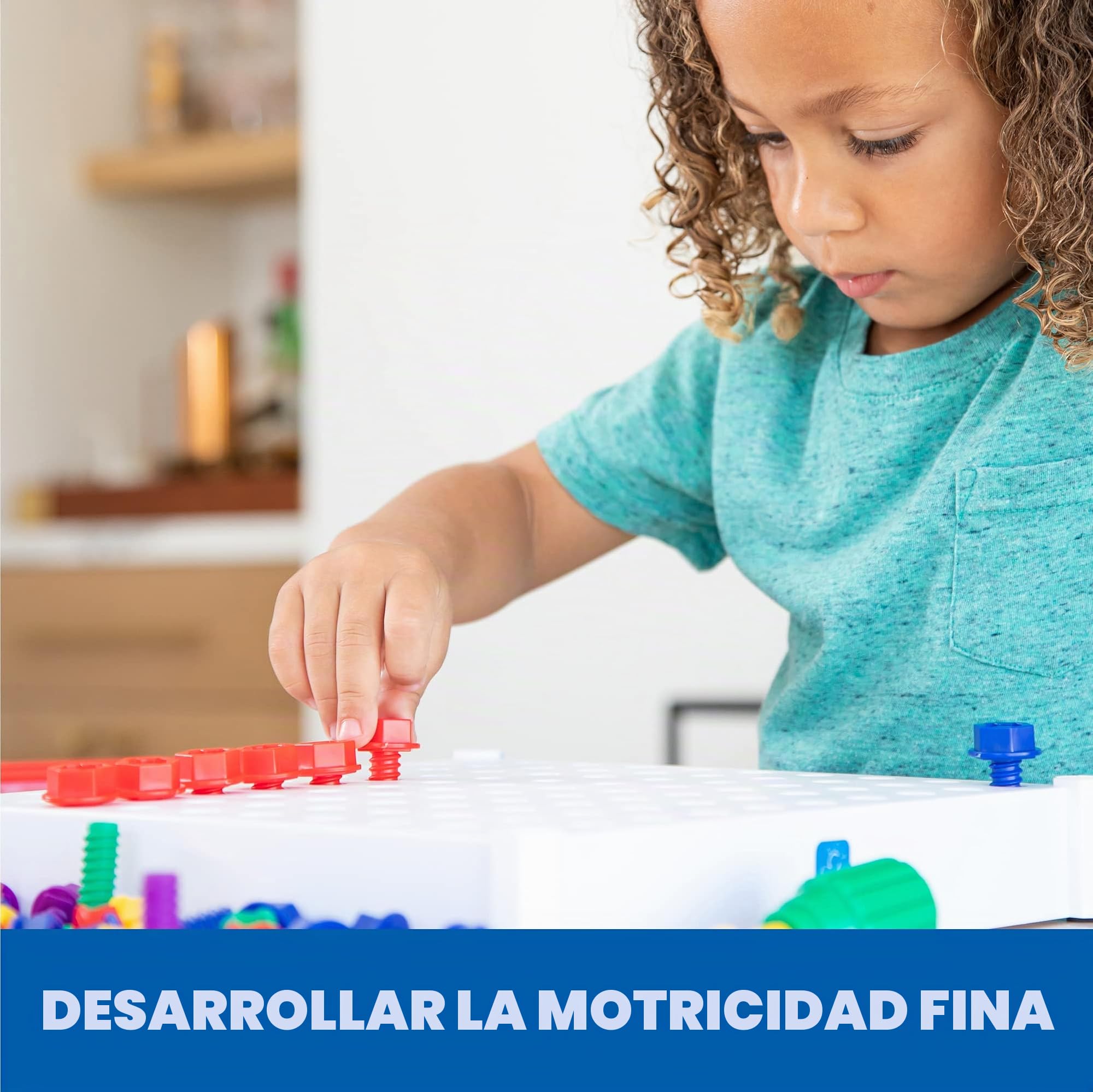 Learning Resources Centro de Actividades Design & Drill, Edades 3–7, Juego de Construcción Creativa, Mejora Motricidad y Reconocimiento de Colores