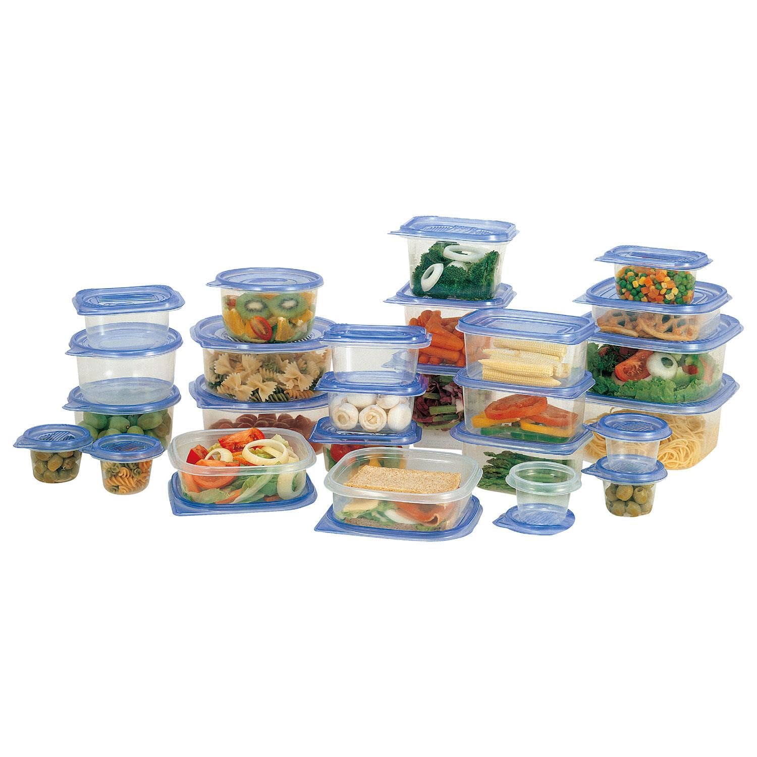 Food Storage Container Set 104-Piece with Lids – BPA-Free Plastic Meal Prep Boxes – Stackable Reusable Kitchen Storage Tubs for Pantry, Leftovers & Lunch – Freezer, Microwave, Dishwasher Safe