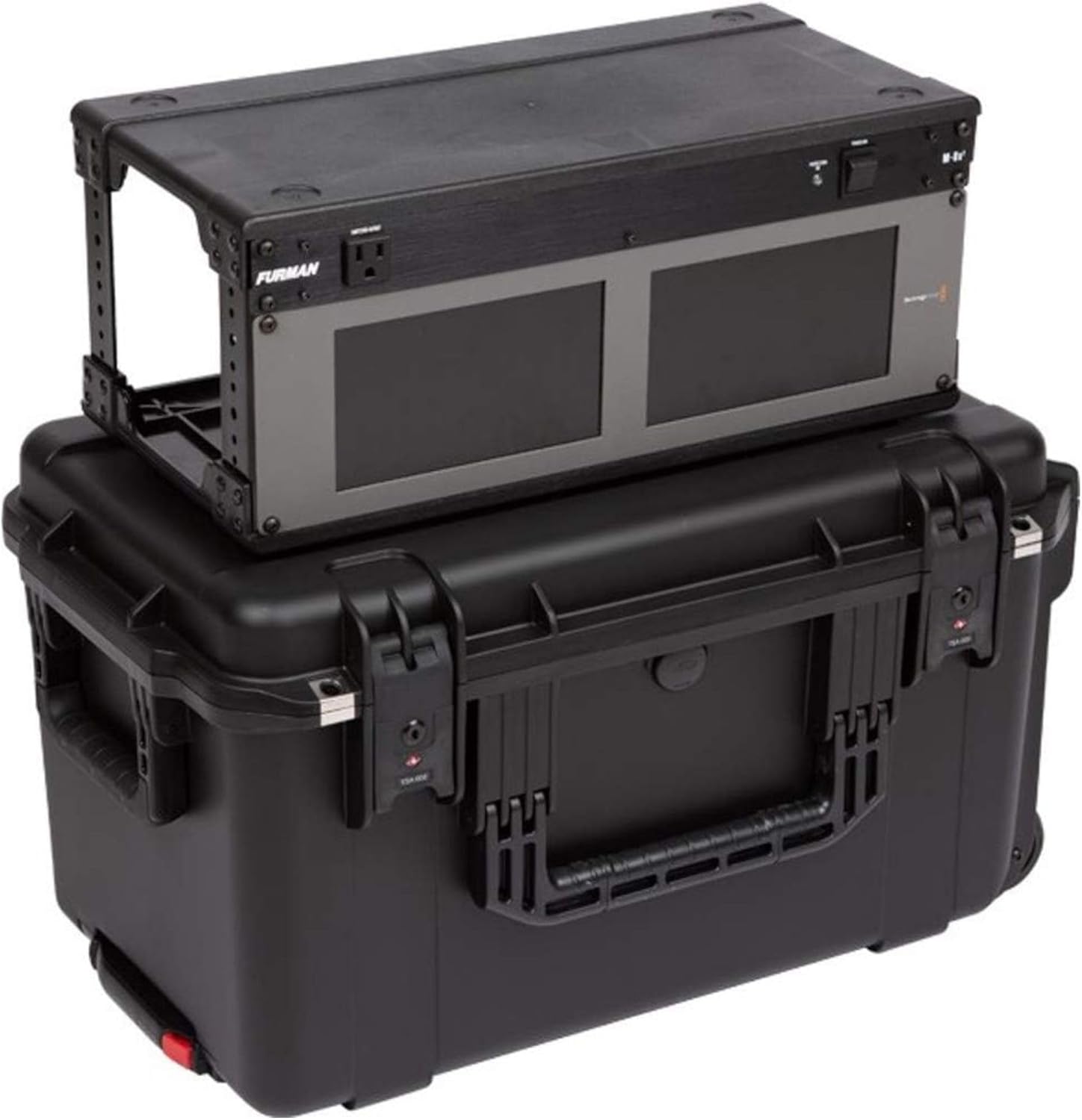 SKB iSeries 4U Shallow Fly Rack, Waterproof Polypropylene Hard Case with Durable Latches for Travel and Storage, Ideal for Musicians, 9 Inch, Black