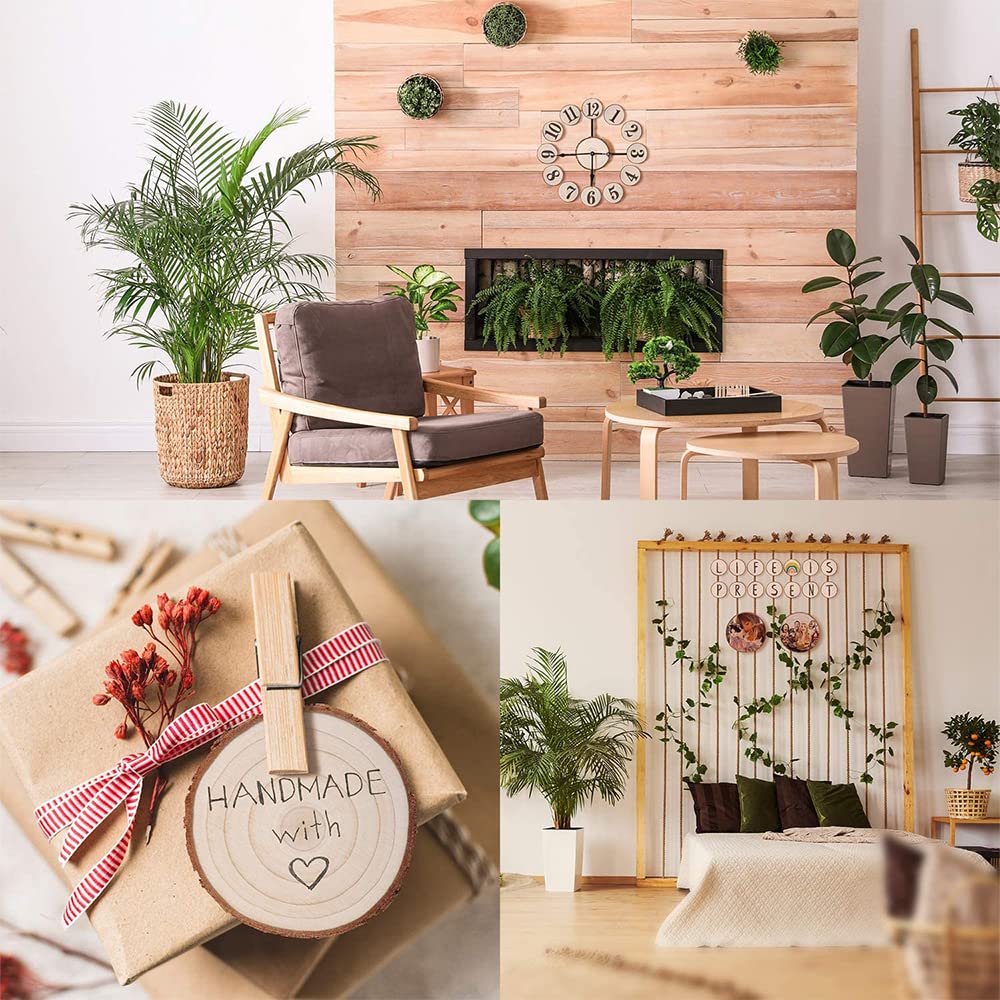 YOUNTHYE 30 PCS Rondin de Bois 9-10 CM Tranches de Bois Naturel pour Dessous de Verre Bois Peinture DIY et Décoration Mariage Rustique