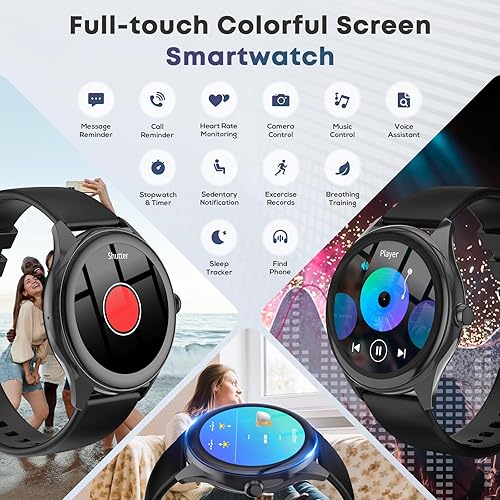 Miniatura 2 de Relojes inteligentes para mujeres y hombres, reloj inteligente con pantalla táctil HD IPS de 1.39 pulgadas con 120 modos deportivos, monitor de
