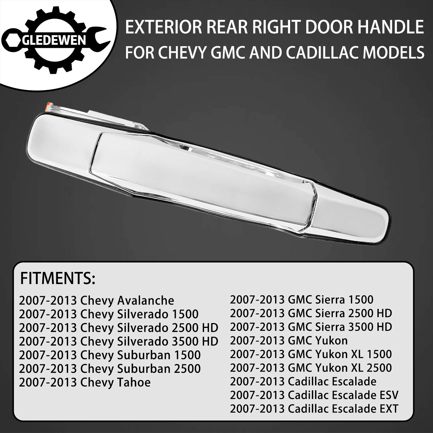 Chrome Exterior Door Handles – 4-Piece Set For Chevy/GMC Trucks & SUVs (2007-2014) – Front & Rear, Driver & Passenger