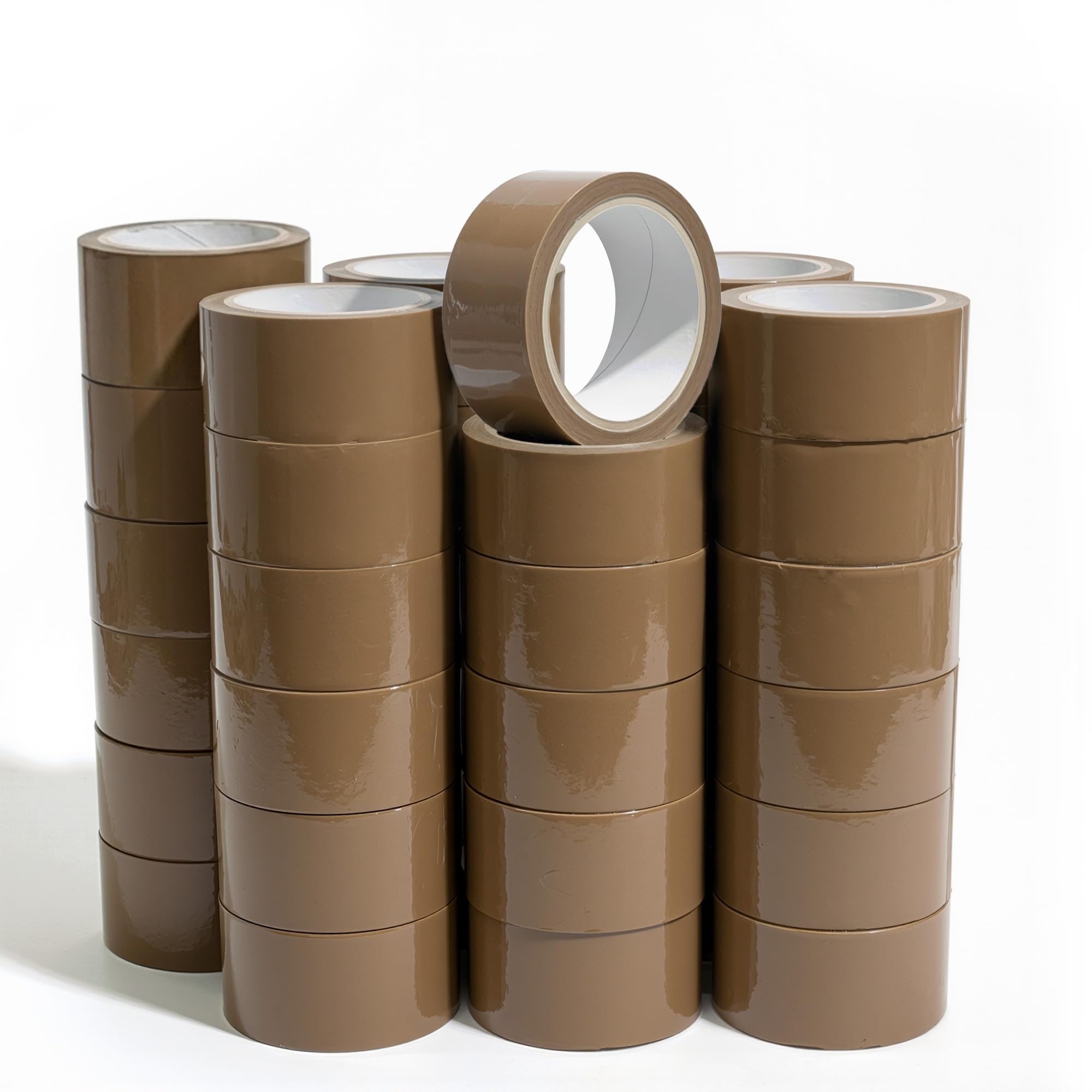 Roe Tenpo Packaging Tape, 36 Rolls Brown Parcel Packing Tape with Low Noise - 48mm X 66m, Secure and Sticky Seal for Boxes, Packing, Shipping, Moving, eCommerce (Brown, 36 rolls)